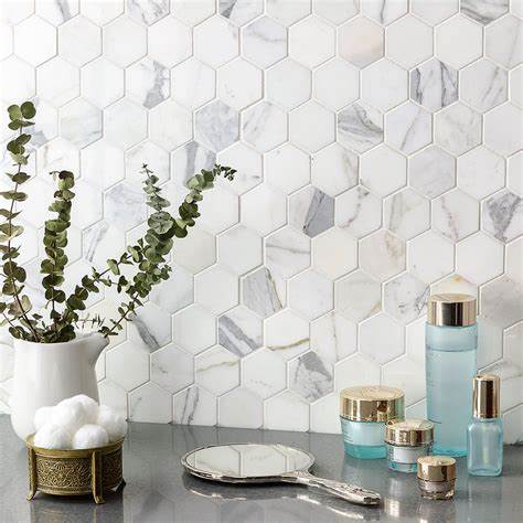 Calacatta Gold Marble Hexagon Mosaic Tiles Factory-KA UNITED Calacatta Gold Marble Hexagon Mosaic Tiles Factory-KA UNITED