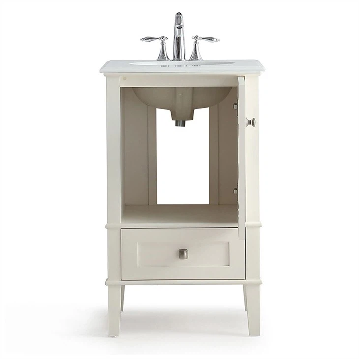 White Bath Vanity Cabinet Front View