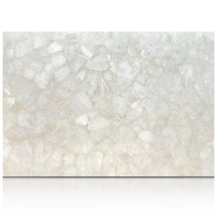 Classic White Quartz Semiprecious Stone Slabs