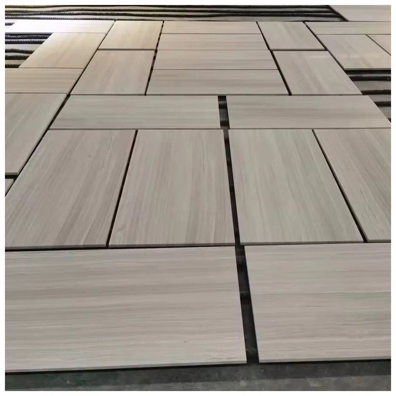 White Wood Marble Floor Tile